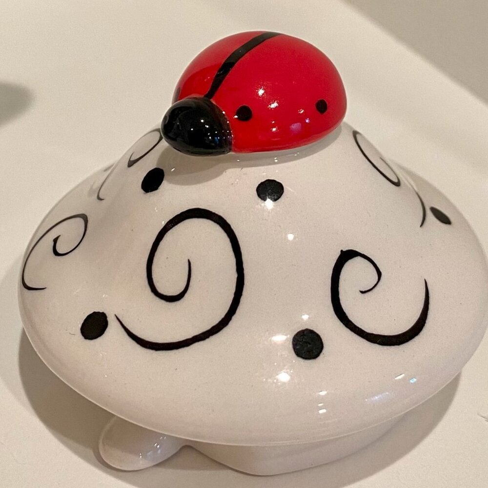 Ladybug ceramic teapot